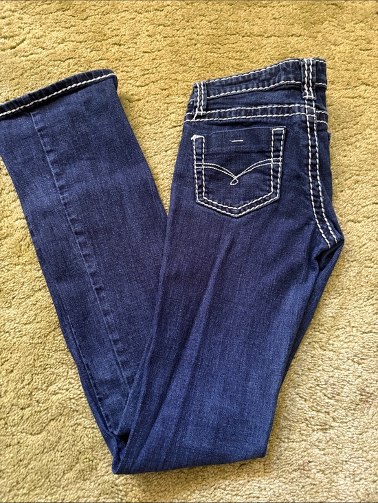 Blue Asphalt Denim - Blue Asphalt Dark Blue Skinny Jeans with White Contrast Stitching